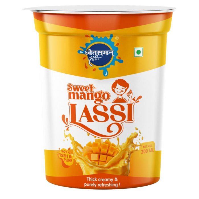 Shwetsuman Foods Sweet Mango Lassi – Thick & Creamy Mango Flavoured Lassi, 200 ml